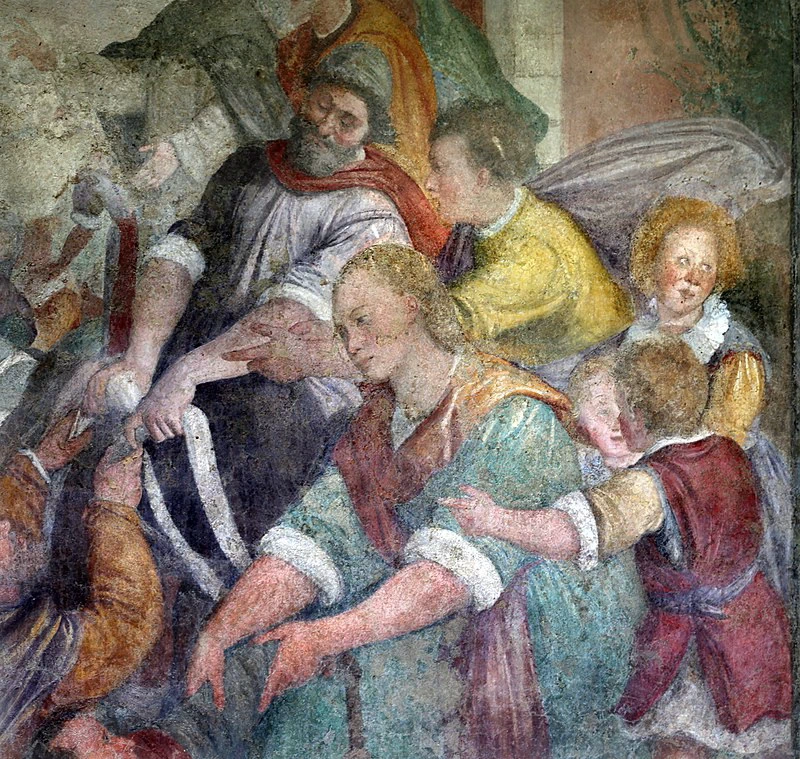 Chiostro Grande in Santa Maria Novella - San Domenico salva 40 naufraghi, dettaglio 1